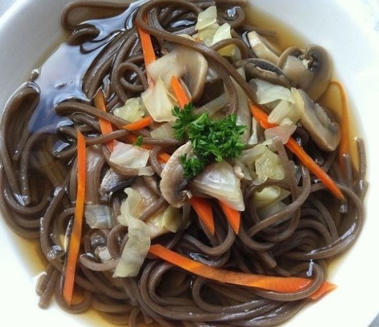 Buckwheat Noodle Soup with Vegetables