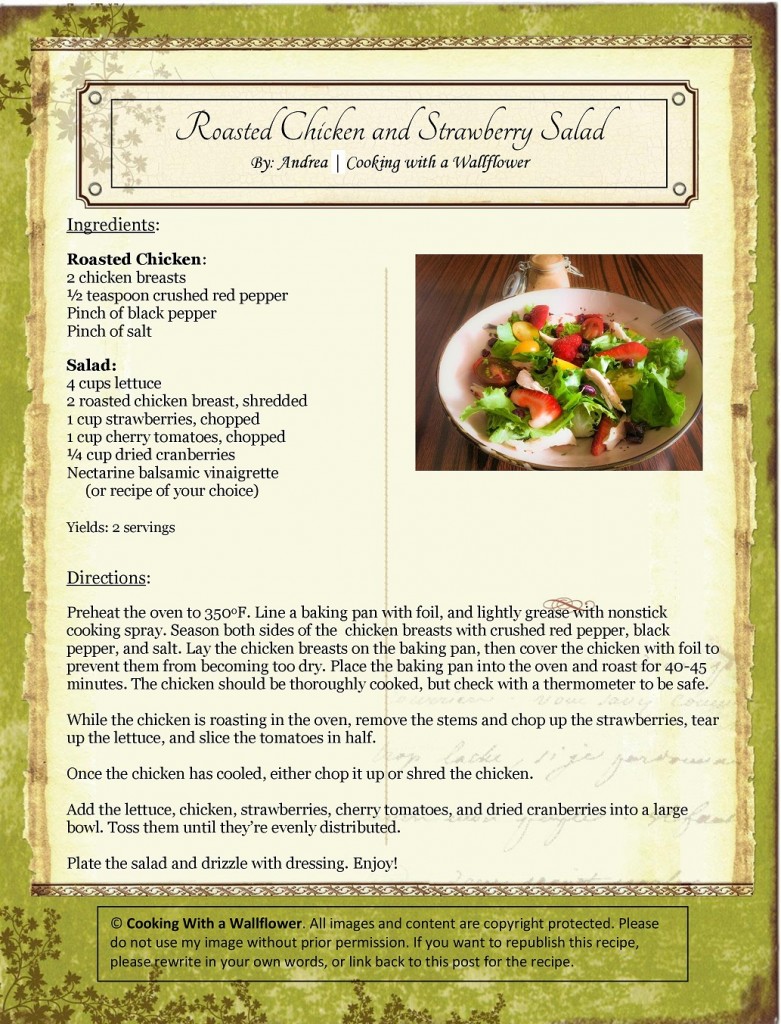 Roasted Chicken and Strawberry Salad Recipe Card