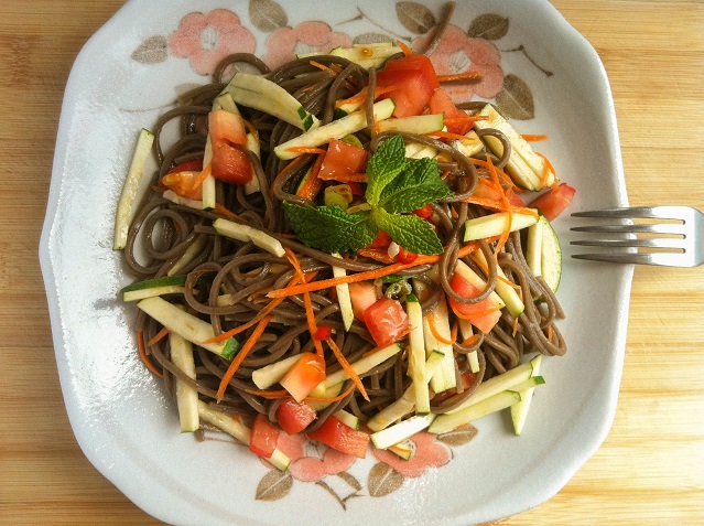 Soba Noodle Salad with Spicy Soy Lime Dressing | Cooking with a Wallflower