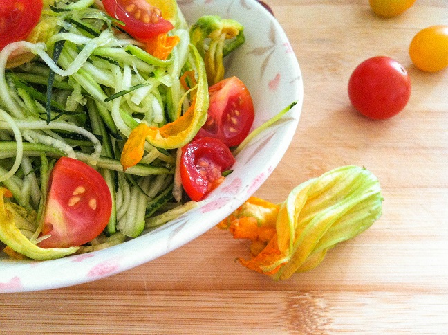 Zucchini and Squash Blossom Salad | Cooking with a Wallflower