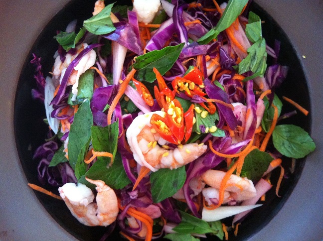 Shrimp and Lotus Rootlet Salad