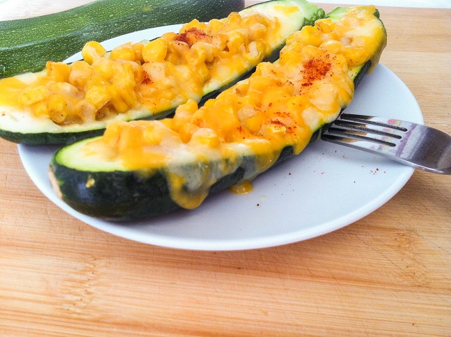 Cajun Corn and Cheese Stuffed Zucchini Boats | Cooking with a Wallflower