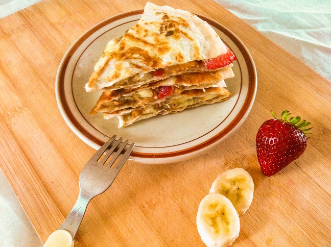 Strawberry Banana Peanut Butter Quesadillas