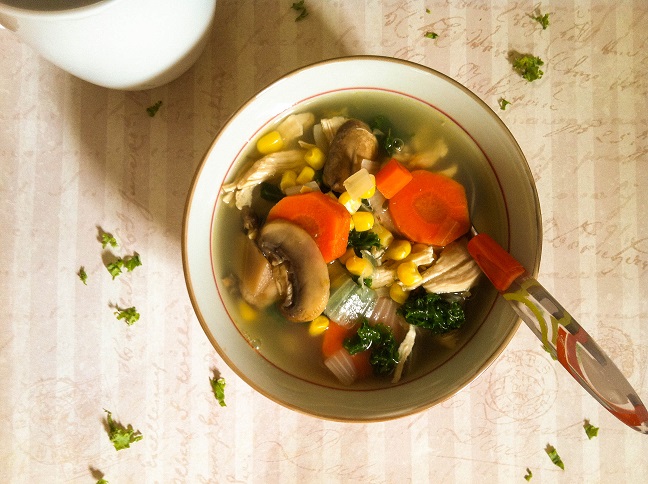 Chicken Kale Vegetable Soup | Cooking with a Wallflower