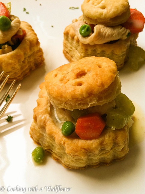 Chicken Pot Pie Puff Pastries | Cooking with a Wallflower