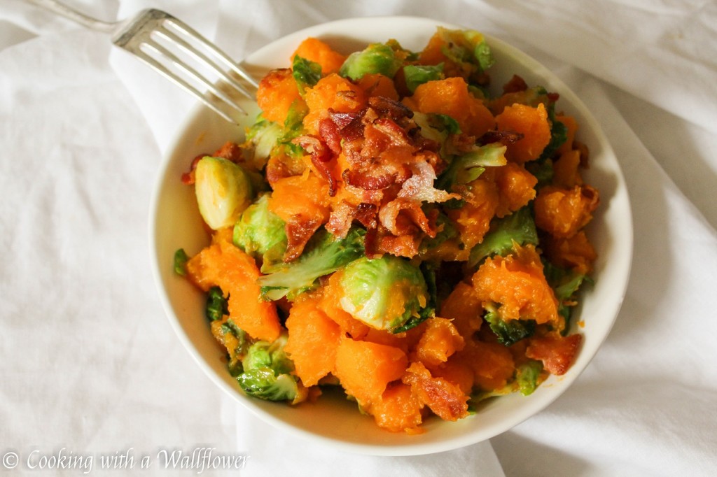 Butternut Squash, Bacon, and Brussels Sprouts Hash  | Cooking with a Wallflower