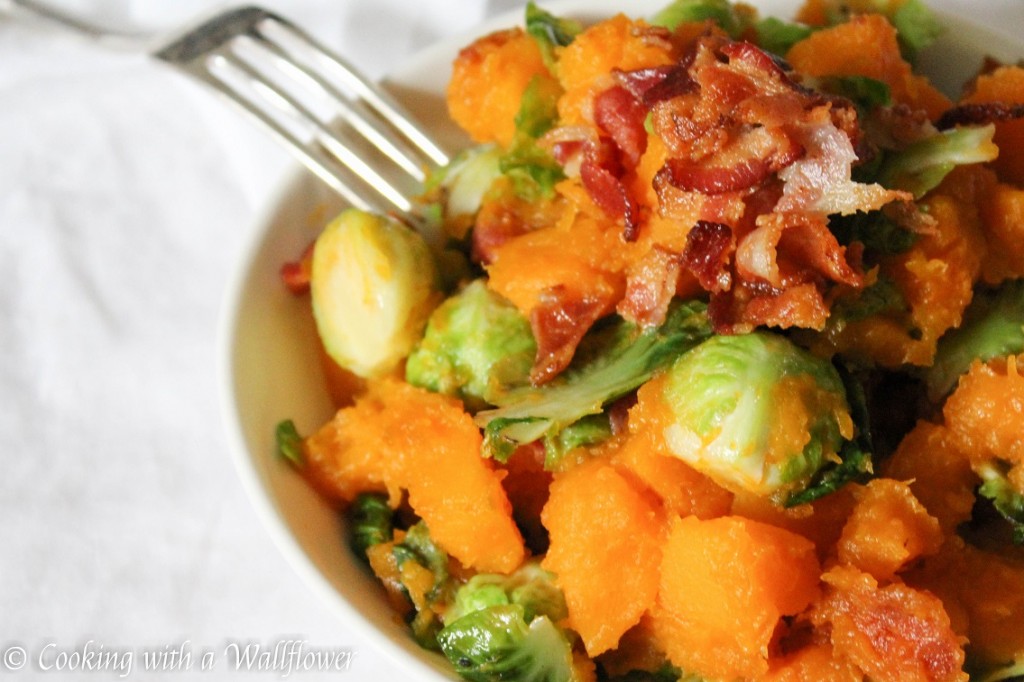 Butternut Squash, Bacon, and Brussels Sprouts Hash  | Cooking with a Wallflower