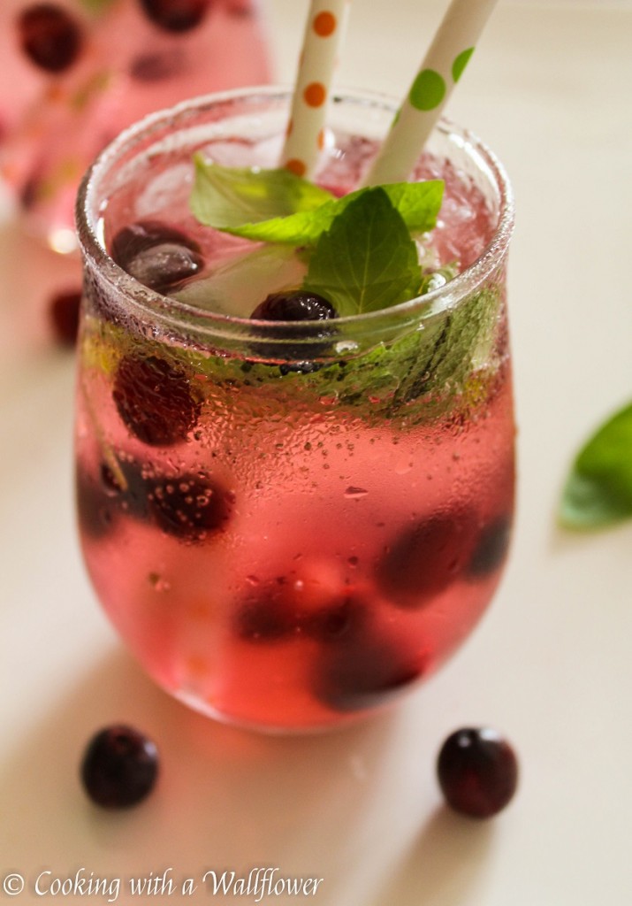 Cranberry Mint Lime Sparkling Water | Cooking with a Wallflower
