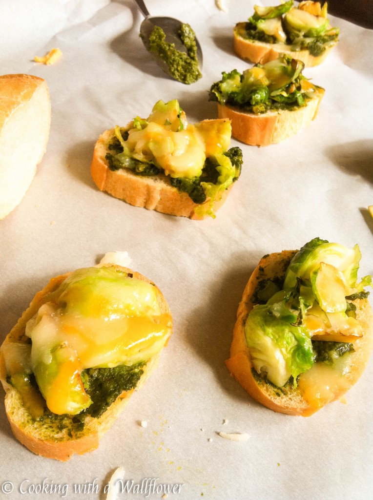 Cheesy Brussels Sprouts Crostini