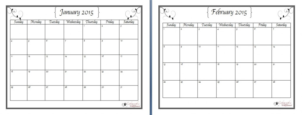 Monthly Planner | Cooking with a Wallflower