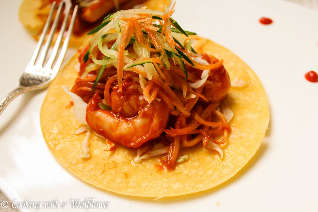 Shrimp Korean Tacos