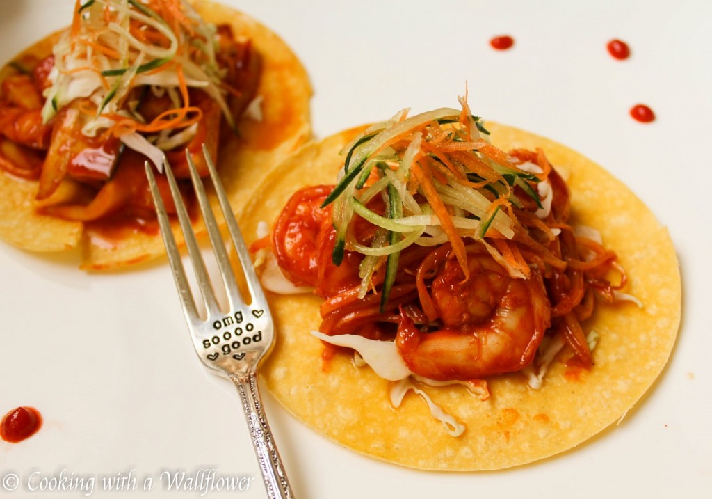 Shrimp Korean Tacos | Cooking with a Wallflower