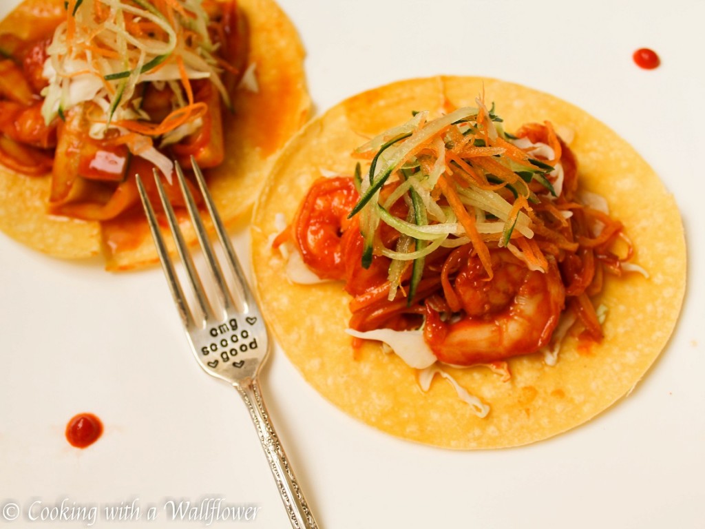 Shrimp Korean Tacos | Cooking with a Wallflower