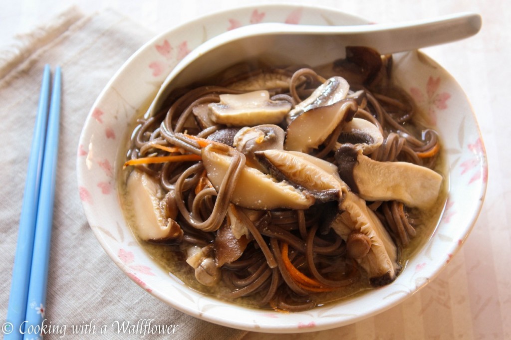 Three Mushrooms Soba Noodle Miso Soup| Cooking with a Wallflower
