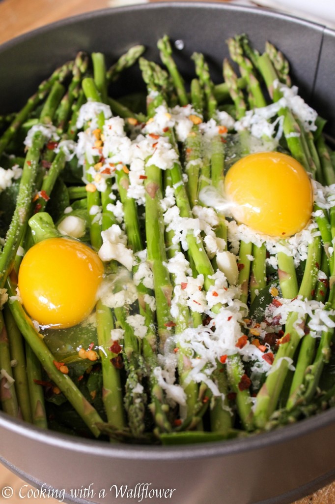 Baked Eggs over Asparagus and Spinach | Cooking with a Wallflower