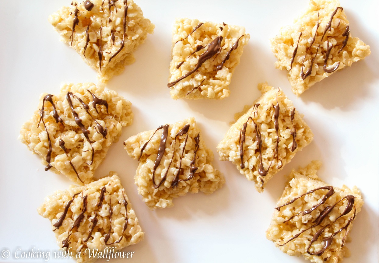 Rice Crispies Treats with Nutella Drizzle