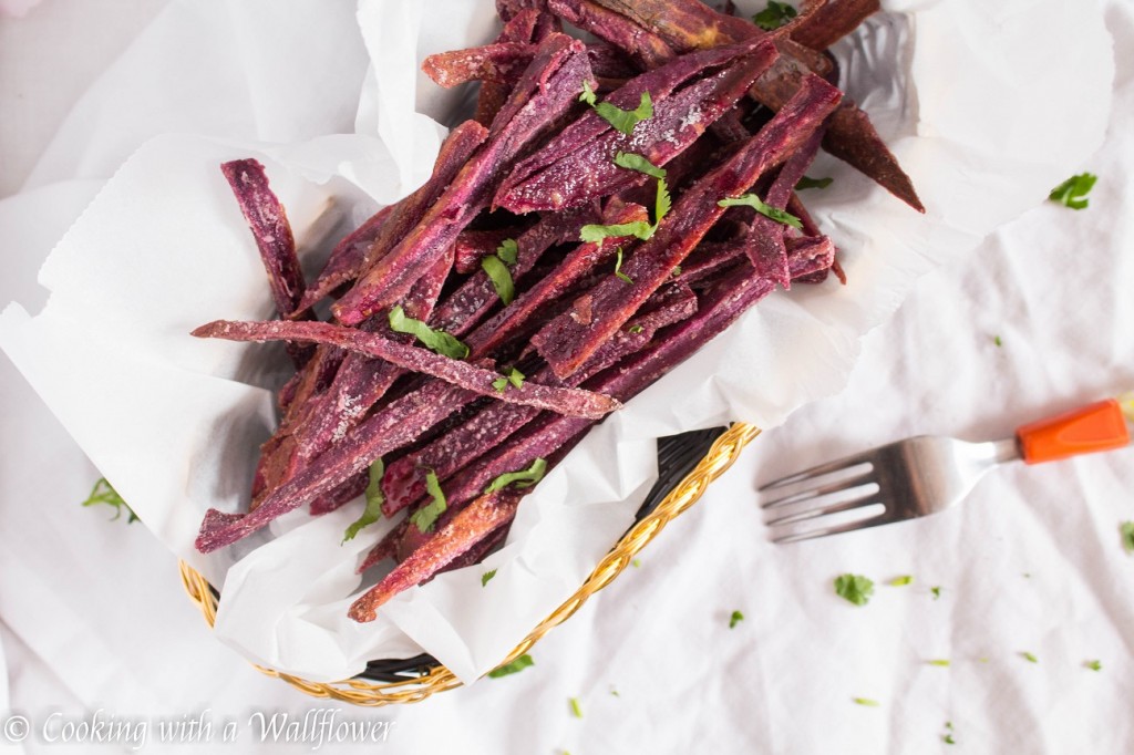 Baked Maple Purple Yam Fries | Cooking with a Wallflower