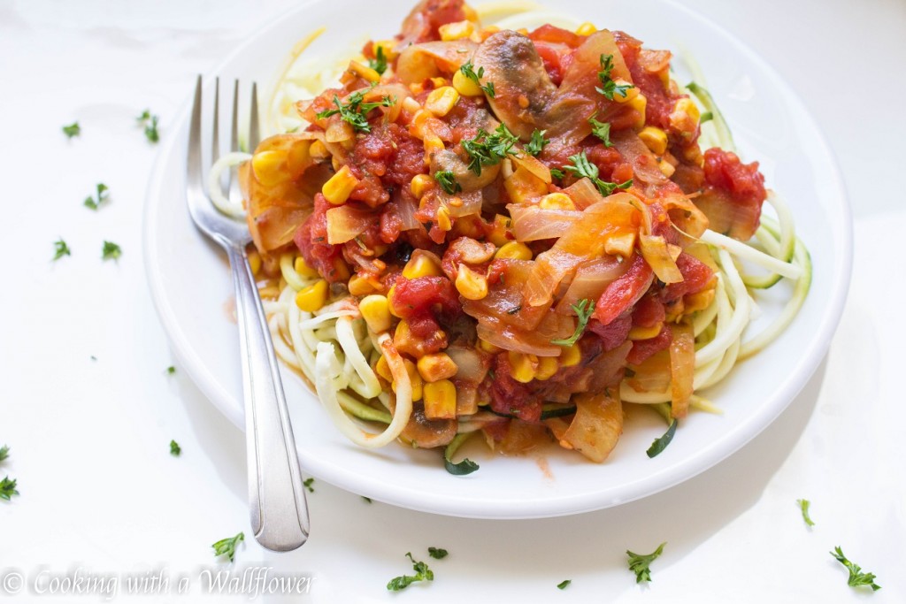 Zucchini Noodles with Tomato Sauce | Cooking with a Wallflower