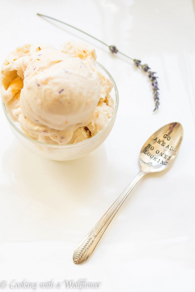 No Churn Peach Lavender Ice Cream | Cooking with a Wallflower