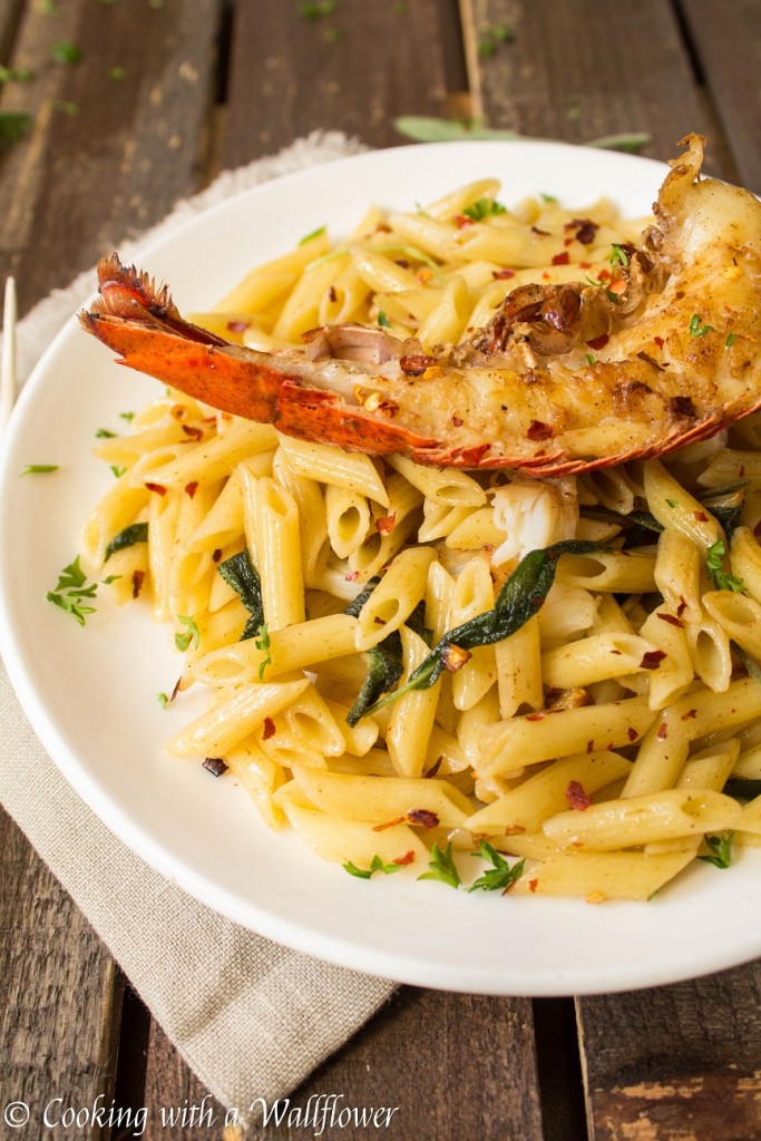 Spicy Sage Garlic Butter Lobster Penne | Cooking with a Wallflower