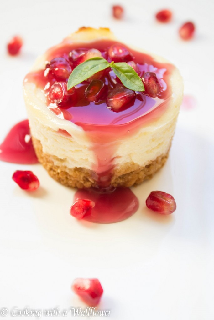 Mini Vanilla Cheesecake with Pomegranate Sauce | Cooking with a Wallflower