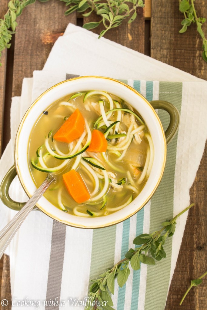 Chicken Zucchini Noodle Soup | Cooking with a Wallflower