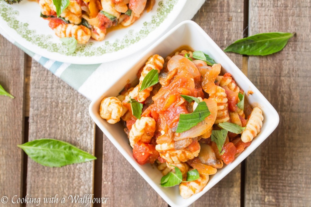 Fresh Basil and Mushroom Gnocchi in Sriracha Tomato Sauce | Cooking with a Wallflower