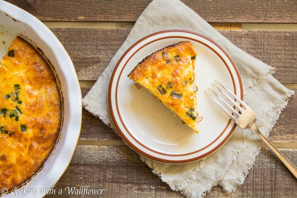 Crustless Ham and Cheddar Quiche | Cooking with a Wallflower