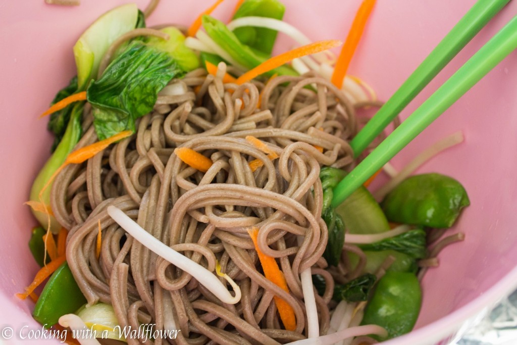 Fresh Vegetable Soba Noodle Salad with Soy Lime Vinaigrette | Cooking with a Wallflower