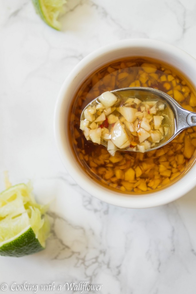 Garlic Shrimp Spring Roll Bowls with Garlic Tamarind Vinaigrette | Cooking with a Wallflower