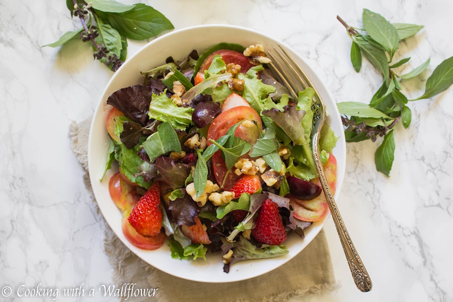 Strawberry Heirloom Tomato Salad | Cooking with a Wallflower