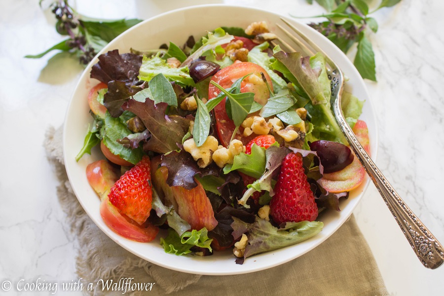 Strawberry Heirloom Tomato Salad | Cooking with a Wallflower