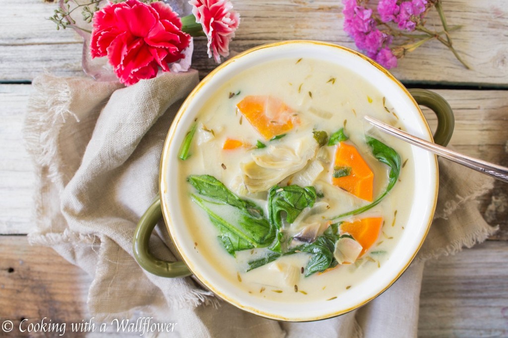 Creamy Spinach Artichoke Soup | Cooking with a Wallflower