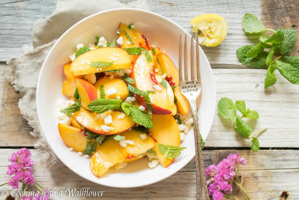 Peach Mint Salad | Cooking with a Wallflower