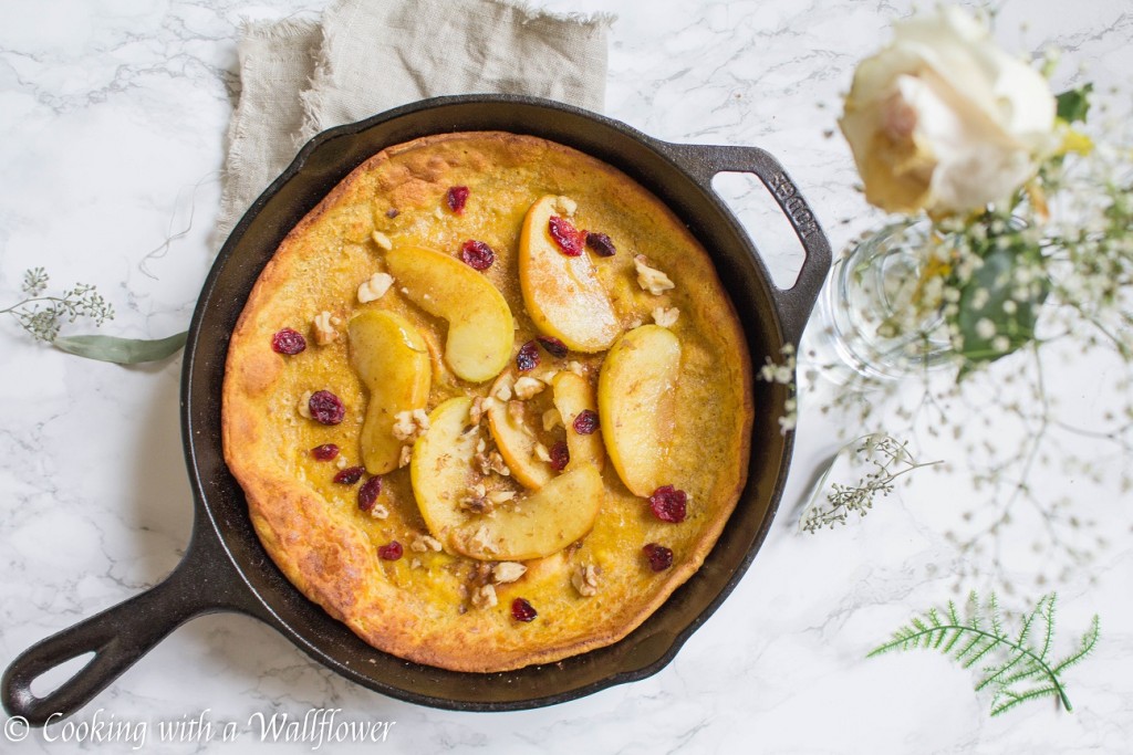 Pumpkin Dutch Baby Pancake with Caramelized Brown Sugar Apples | Cooking with a Wallflower