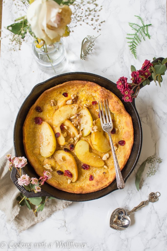Pumpkin Dutch Baby Pancake with Caramelized Brown Sugar Apples | Cooking with a Wallflower
