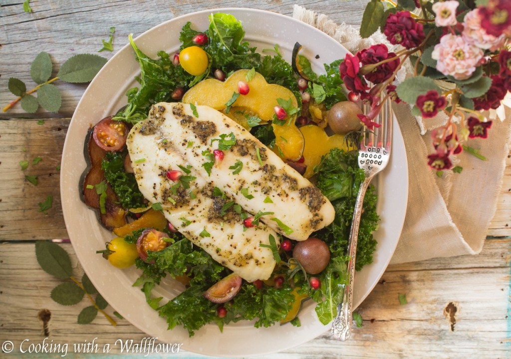 Tilapia with Roasted Maple Squash Kale Salad | Cooking with a Wallflower