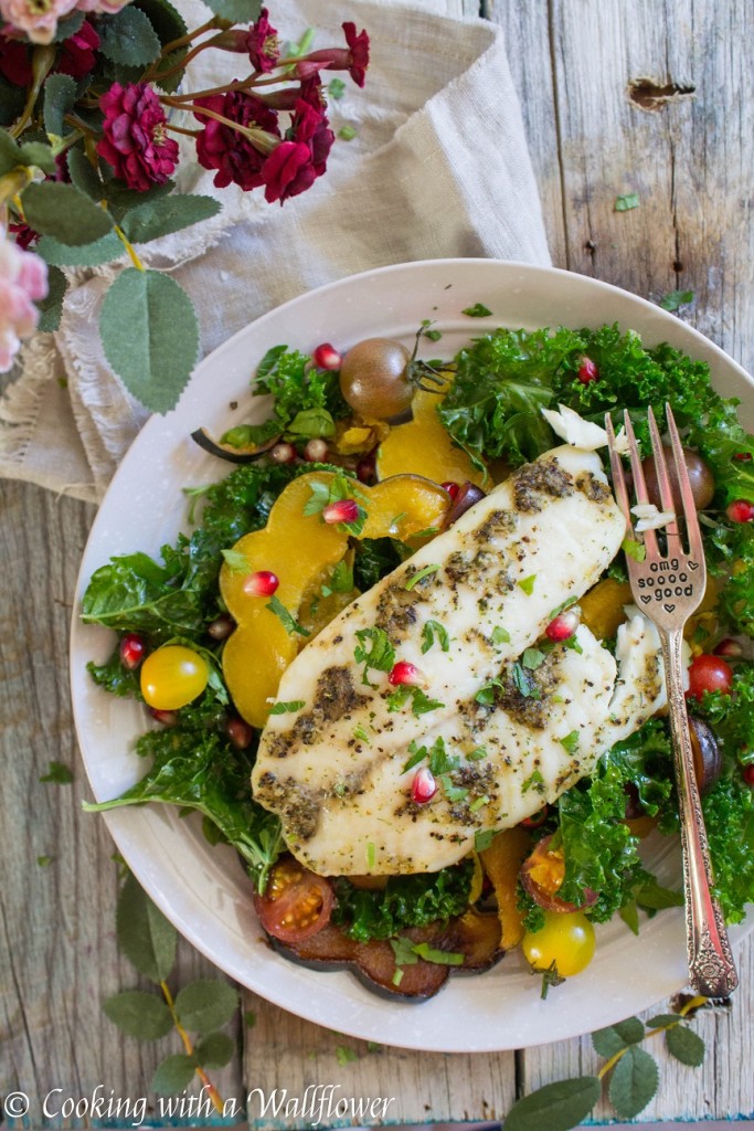 Tilapia with Roasted Maple Squash Kale Salad | Cooking with a Wallflower