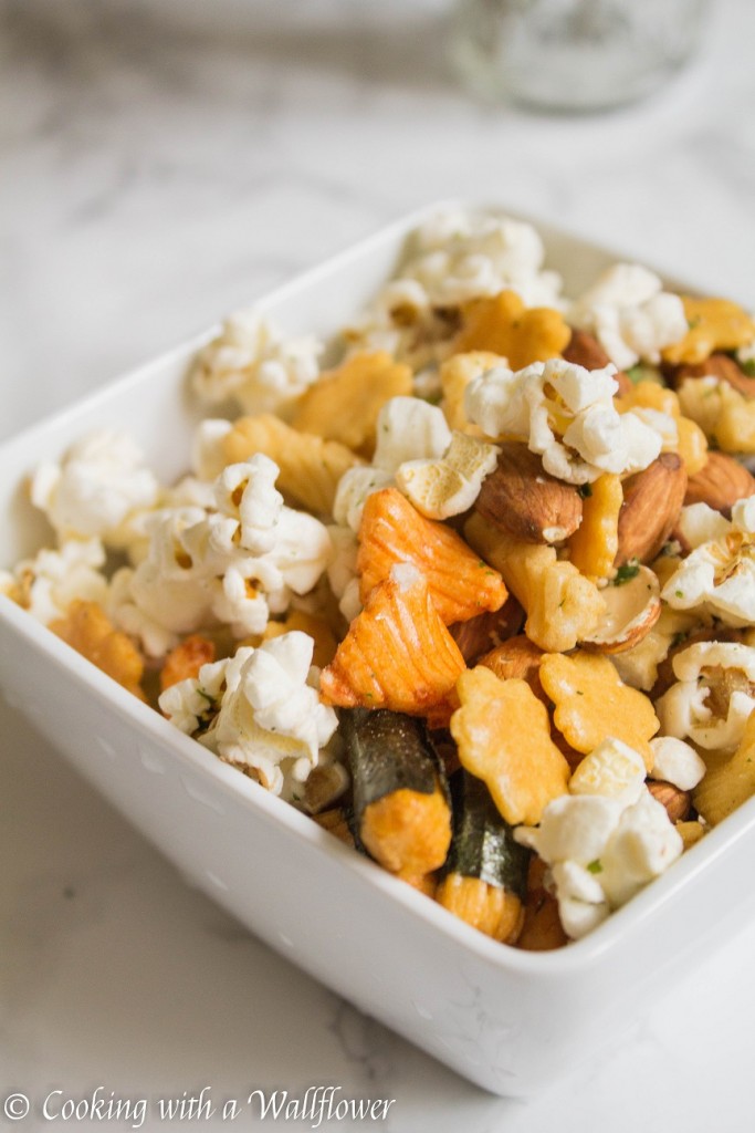 Popcorn Nuts Rice Cracker Snack Mix  | Cooking with a Wallflower