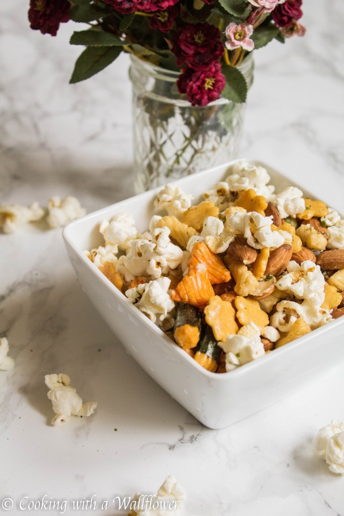 Popcorn Nuts Rice Cracker Snack Mix  | Cooking with a Wallflower