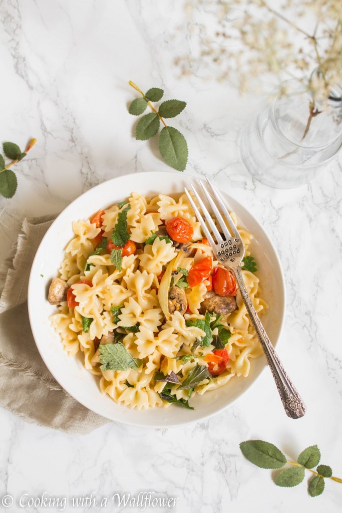 Roasted Mushroom Pasta with Fresh Herbs | Cooking with a Wallflower