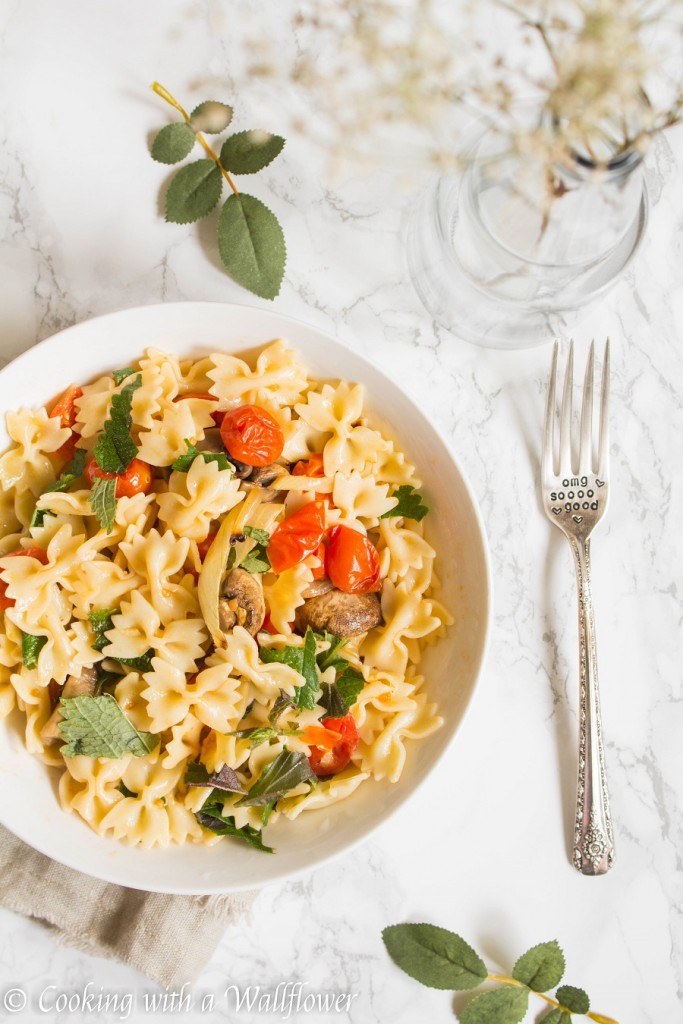 Roasted Mushroom Pasta with Fresh Herbs | Cooking with a Wallflower