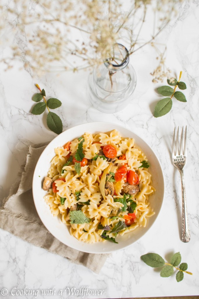 Roasted Mushroom Pasta with Fresh Herbs | Cooking with a Wallflower