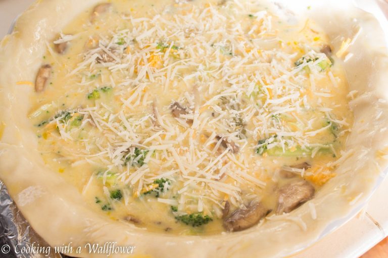 Broccoli Mushroom Cheddar Quiche Cooking with a Wallflower