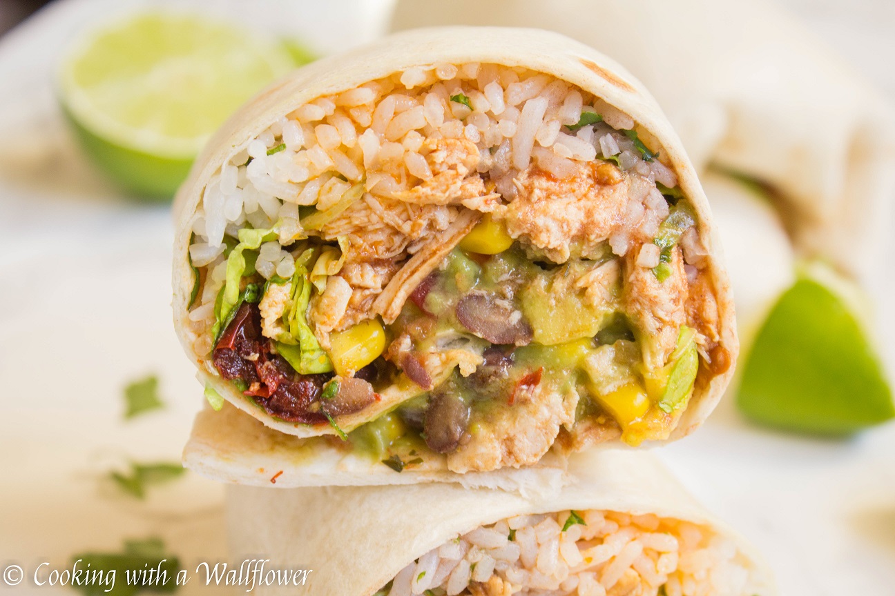 Spicy Chipotle Chicken Burritos - Cooking with a Wallflower