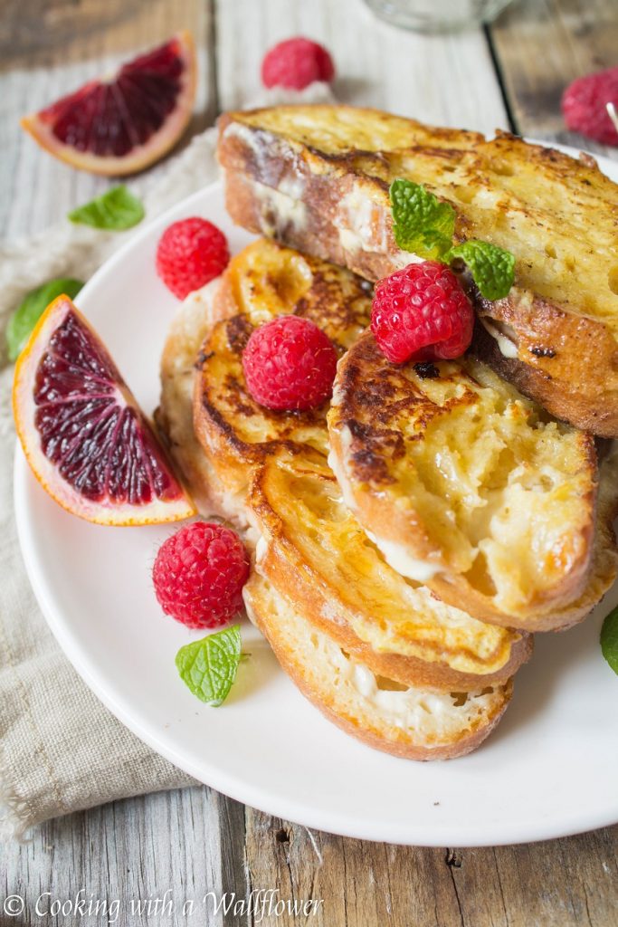 Honey Vanilla Whipped Cream Cheese Stuffed French Toast | Cooking with a Wallflower