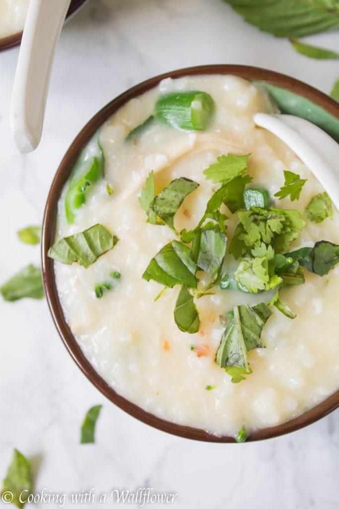 Chicken Broccolini Congee | Cooking with a Wallflower