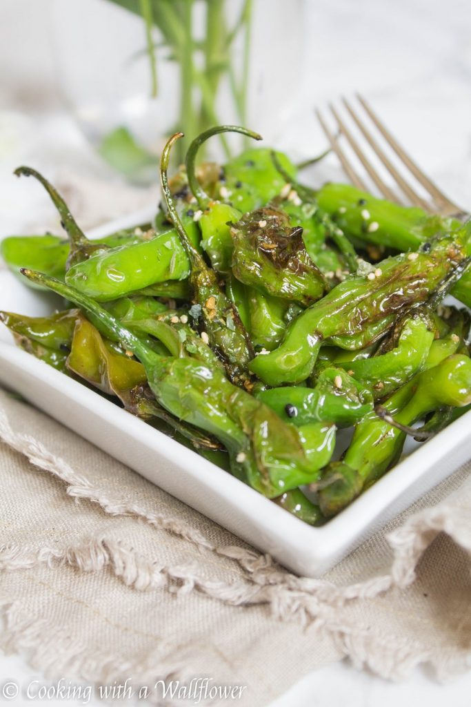 Blistered Garlic Sesame Shishito Peppers | Cooking with a Wallflower