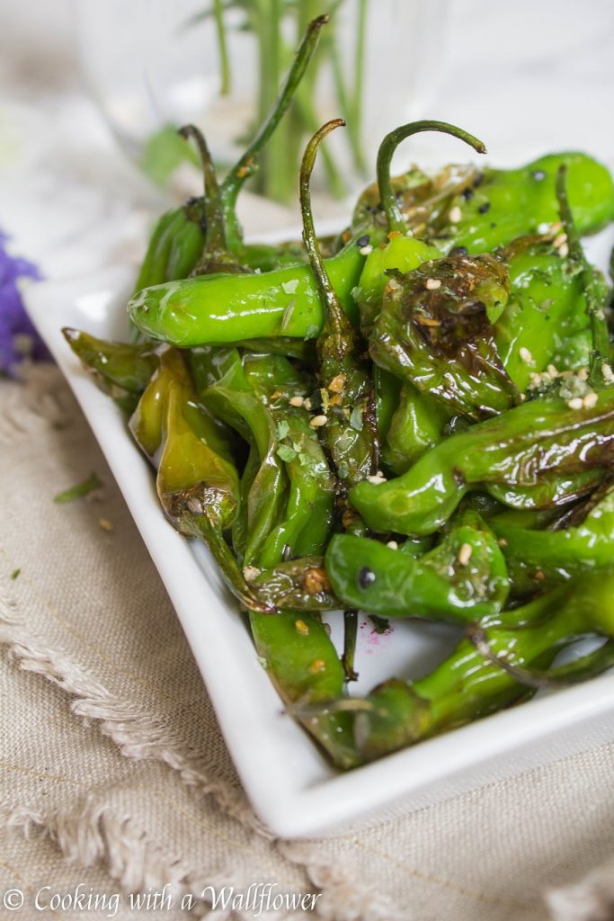 Blistered Garlic Sesame Shishito Peppers | Cooking with a Wallflower