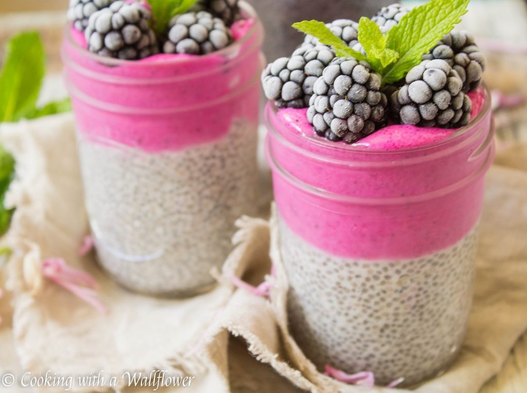 Dragon Fruit Layered Overnight Chia Pudding | Cooking with a Wallflower